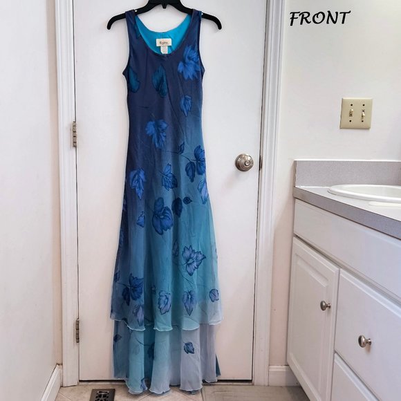 Sleeveless Maxi Dress, Blue Ombre, Vintage (late 90s) Regine Los Angeles - S - Picture 1 of 16